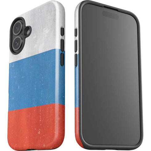 Russian Flag Distressed iPhone 16 Plus Impact Case